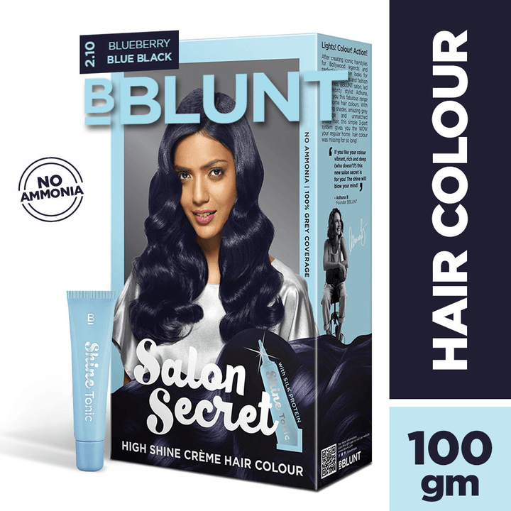  : Buy BBLUNT Salon Secret High Shine Creme Hair Colour - Blueberry  Blue Black  (Off ) online in India on Foxy. Free shipping, watch  expert reviews.