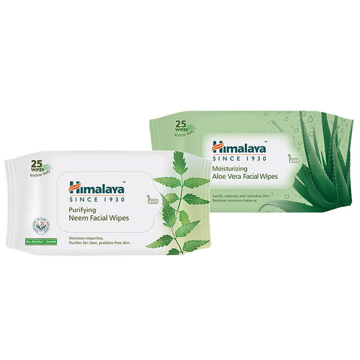 Foxy.in Buy Himalaya Herbals Aloe Vera and Neem Facial Wipes Combo