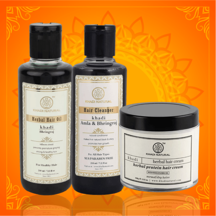  : Buy Khadi Natural Amla & Bhringraj Hair Care Kit online in India  on Foxy. Free shipping, watch expert reviews.