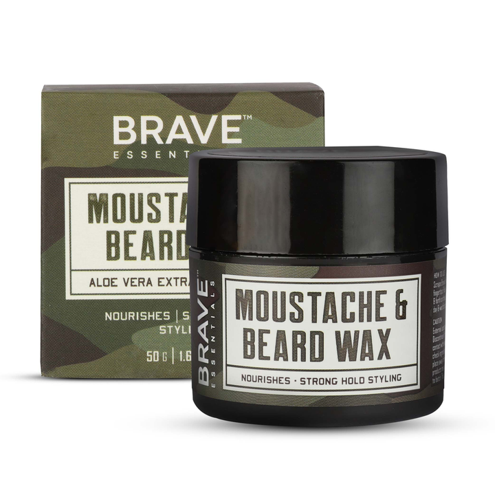 Foxy.in Buy Brave Essentials Beard + Moustache Wax (50 gm) online in