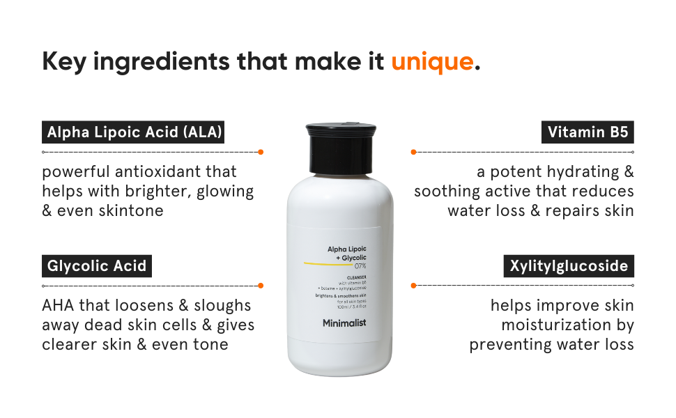 Foxy.in Buy Minimalist 7 Alpha Lipoic & Glycolic Face Wash With