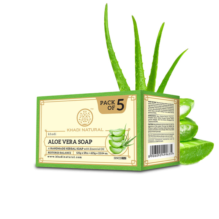 Foxy.in Buy Khadi Natural Aloe vera Soap (Pack of 4+1) online in