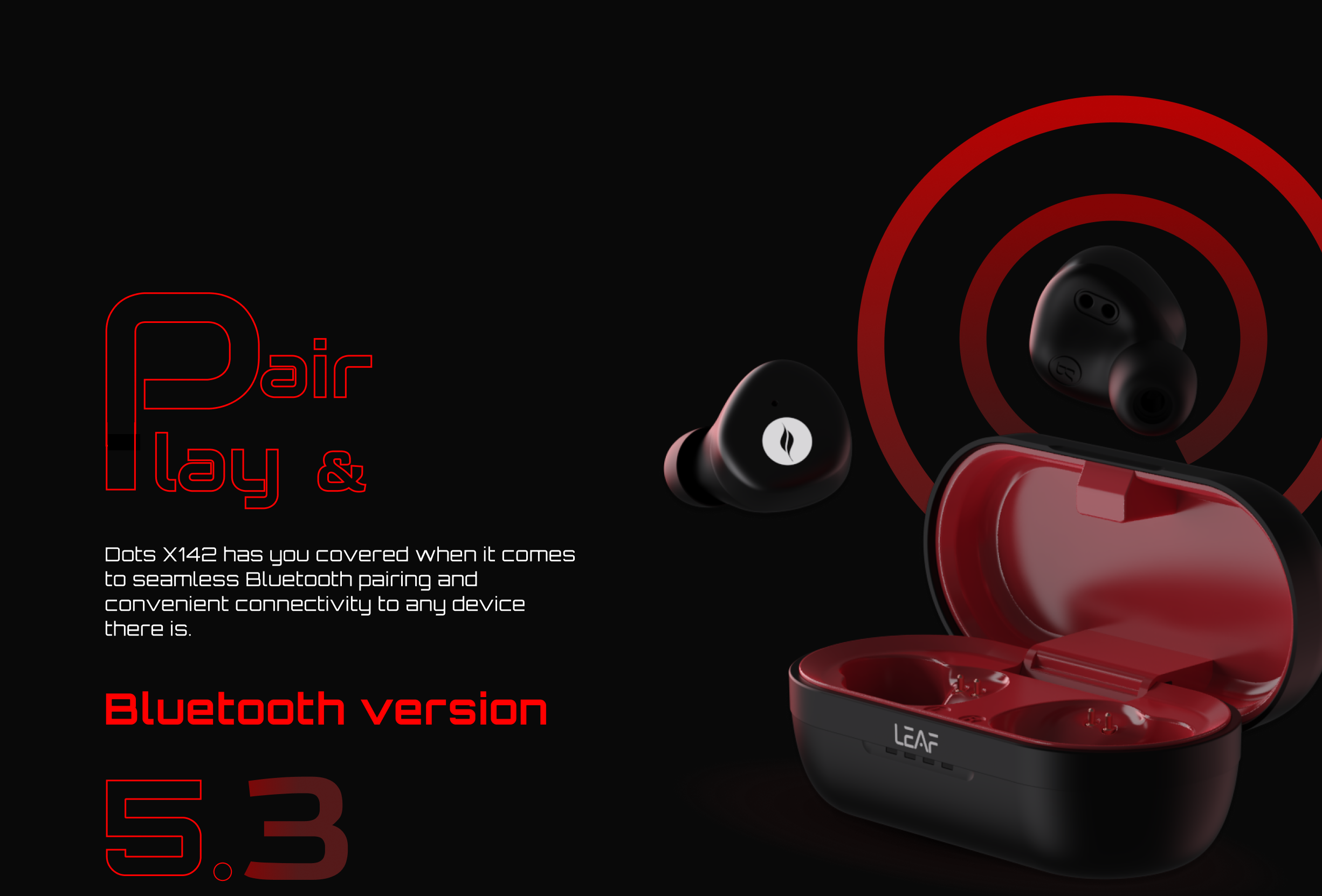 Foxy.in Buy Leaf Dots X142 True Wireless Earbuds (Dynamic Red) online in India on Foxy. Free