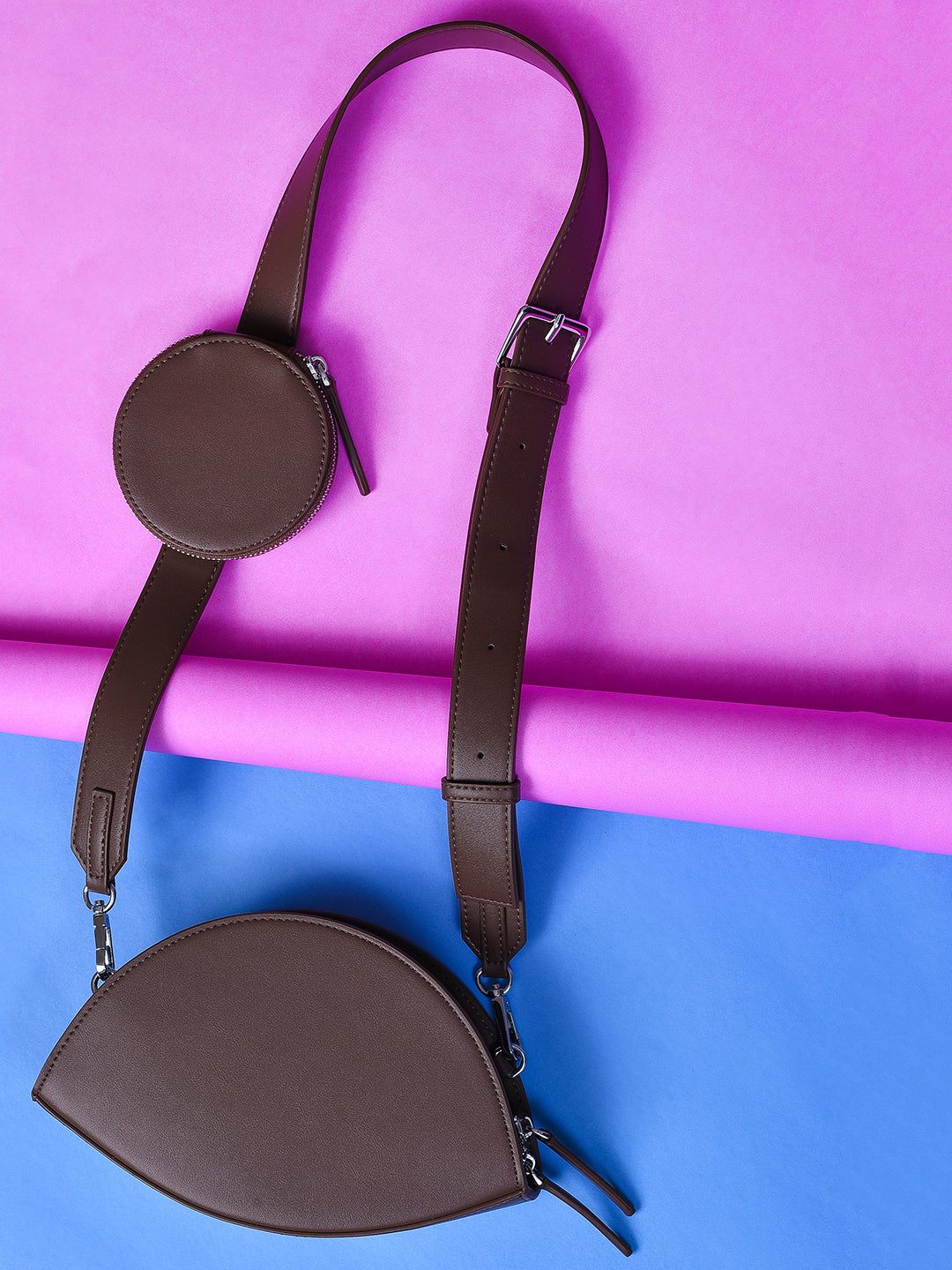 Foxy.in Buy Haute Sauce Brown PU Structured Sling Bag with Quilted