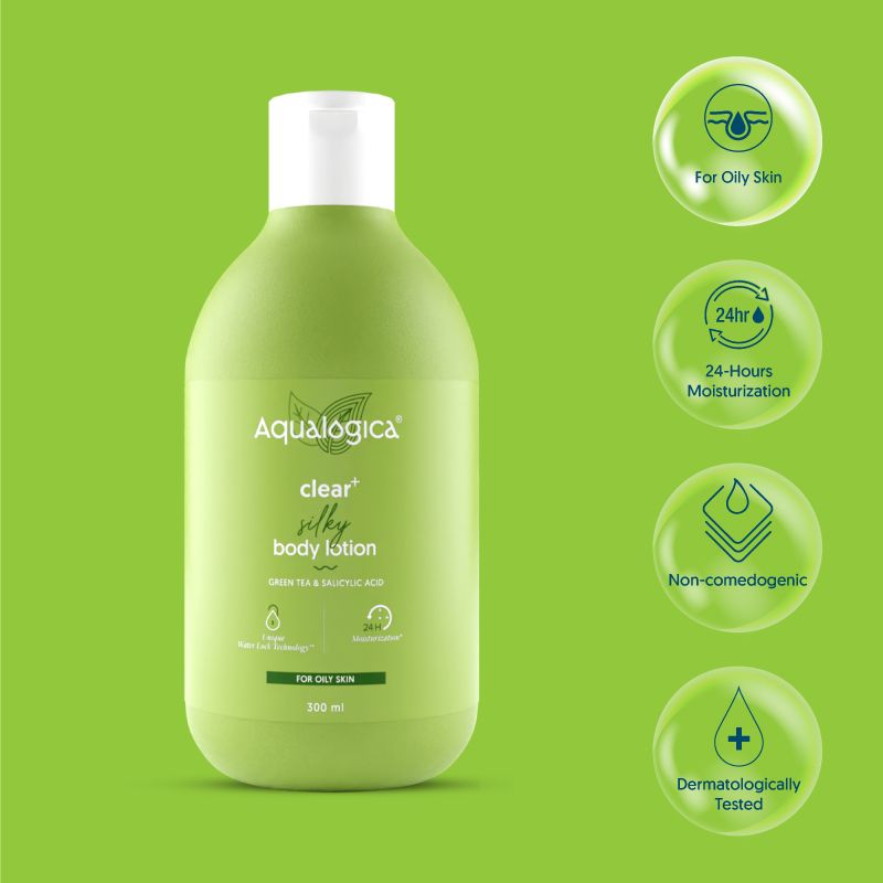 Foxy.in Buy Aqualogica Clear+ Silky Body Lotion (300ml) online in