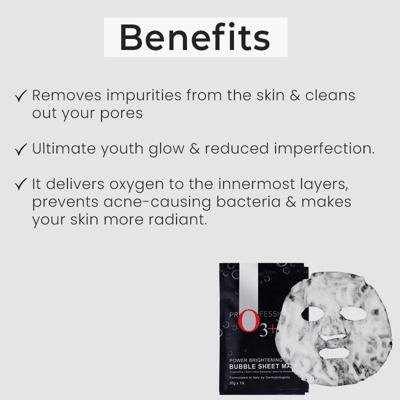 Foxy.in Buy O3+ Power Brightening Bubble Sheet Mask (30g) online in