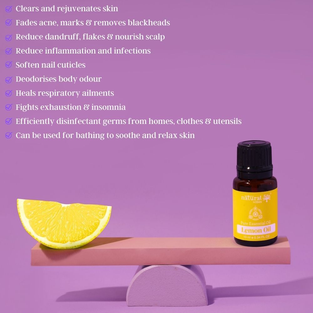 Foxy.in Buy Natural Vibes Lemon Pure Essential Oil for Acne