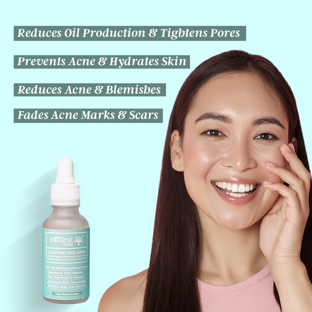 Foxy.in Buy Natural Vibes Acne Clarifying Face Serum with Plant Based Zinc, Salicylic Acid