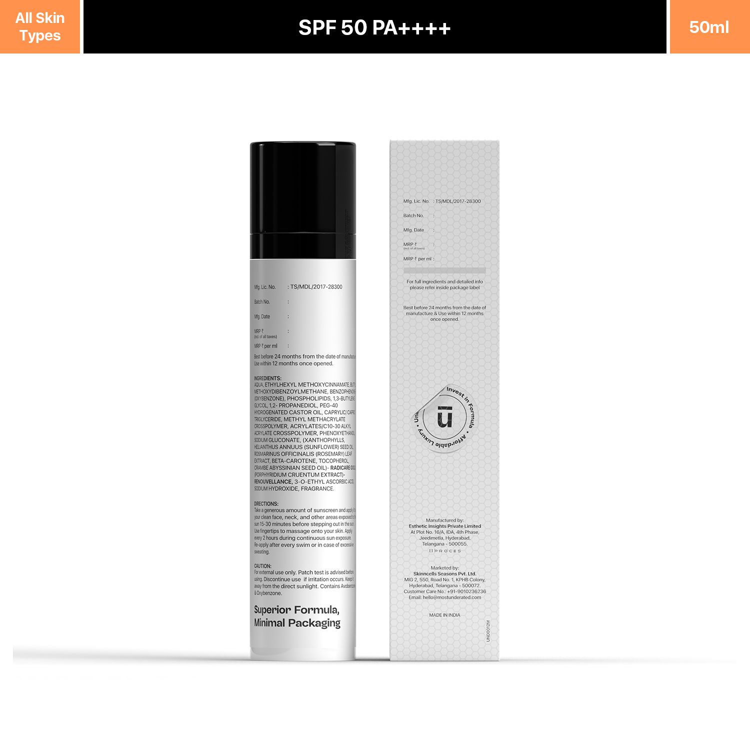 Foxy.in Buy underated Sunscreen SPF 50 PA++++ For Broad Spectrum UV A