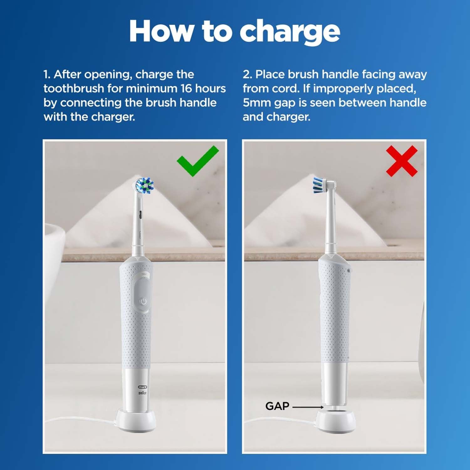 Oral - B Vitality 100 White Criss Cross Electric Rechargeable Toothbrush  Powered By Braun 