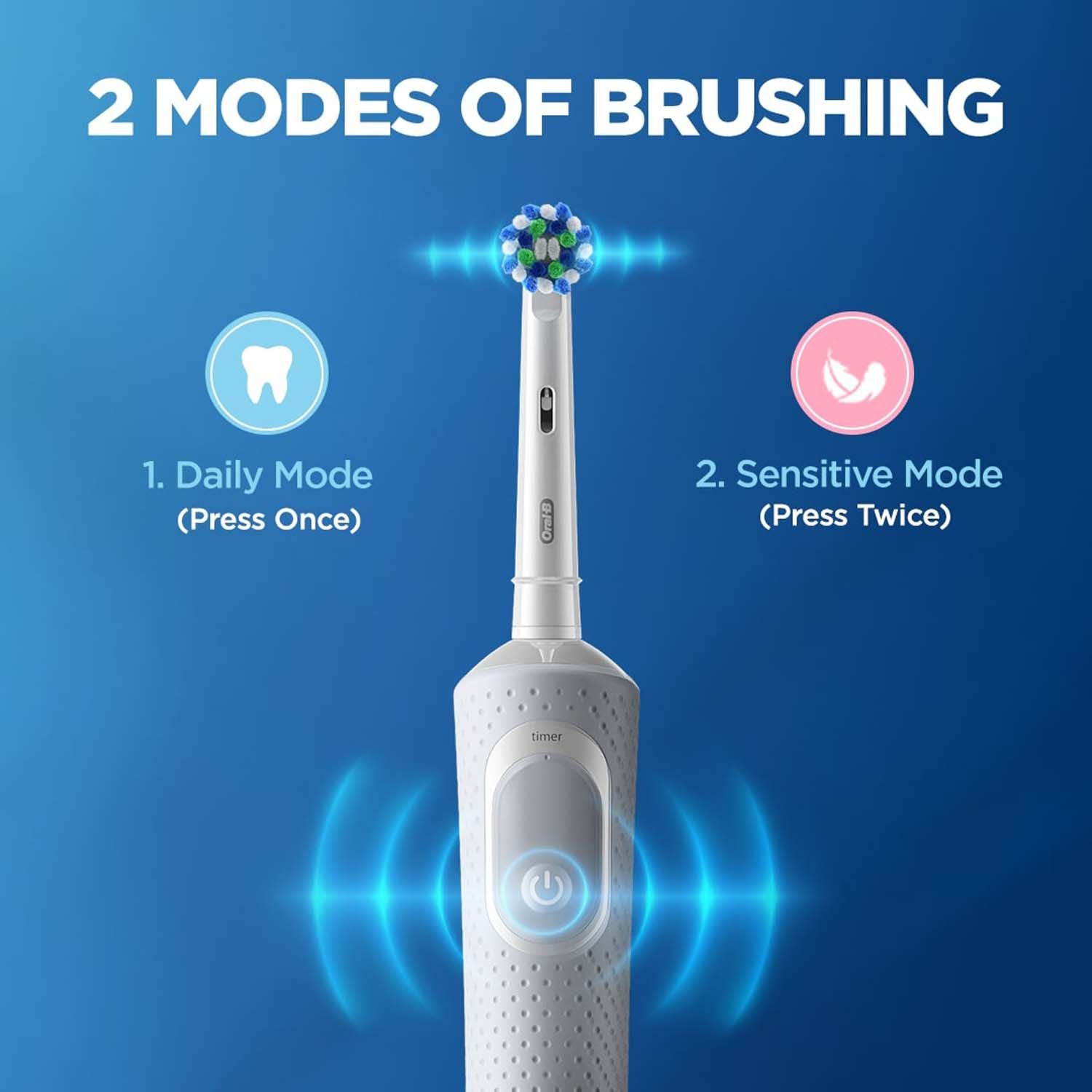 Oral B Vitality 100 White Criss Cross Electric Rechargeable Toothbrush  Powered By Braun and Oral B Vitality 100 Blue Criss Cross Electric  Rechargeable Toothbrush Powered by Braun